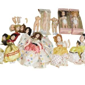 #1 1950s Large Lot Hard Plastic Celluloid Doll Making & Repair's